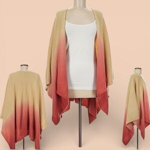 Torrid Elegant Gradient Tan and Pink Poncho
